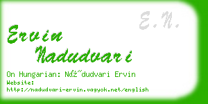 ervin nadudvari business card